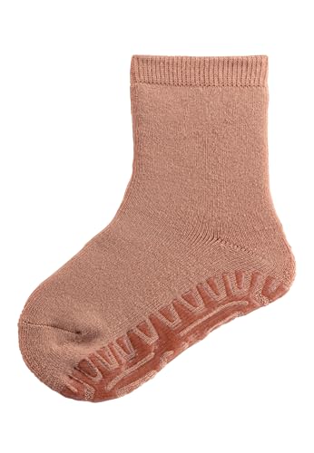 Sterntaler Fli Fli SOFT uni - Unisex Fliesen Flitzer einfarbig - warme Kinder Stoppersocken mit Innenfrottee - elastische, hautsympathische Kinder Strümpfe mit Anti-Rutsch-Sohle, lichtbraun, Größe 30 von Sterntaler