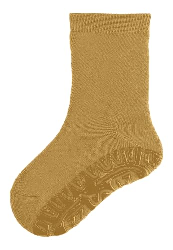 Sterntaler Fli Fli SOFT uni - Unisex Fliesen Flitzer einfarbig - warme Stoppersocken Baby mit Innenfrottee - elastische Baby und Kinder Strümpfe mit Anti-Rutsch-Sohle, goldbraun, Größe 24 von Sterntaler