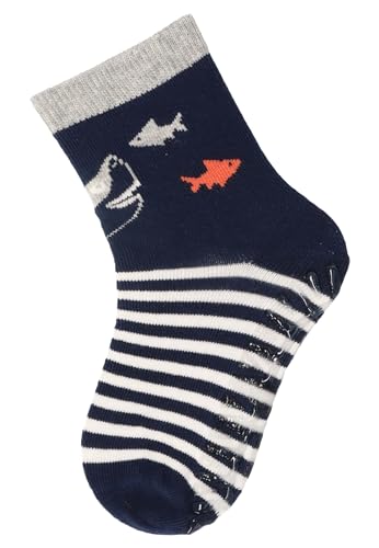 Sterntaler Fli Fli SUN Hai - Fliesen Flitzer für Jungen - Stoppersocken mit rutschfester Sohle - Fliesensocken mit Motiven - marine, 26 von Sterntaler