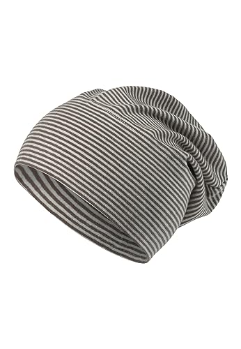 Sterntaler GOTS Beanie Ringel - Erstlingsmütze aus Singlejersey (Bio) gestreift - anschmiegsame Unisex Beanie Mütze variabel tragbar - Baby und Kinder Übergangsmütze, braun, Größe 39 von Sterntaler