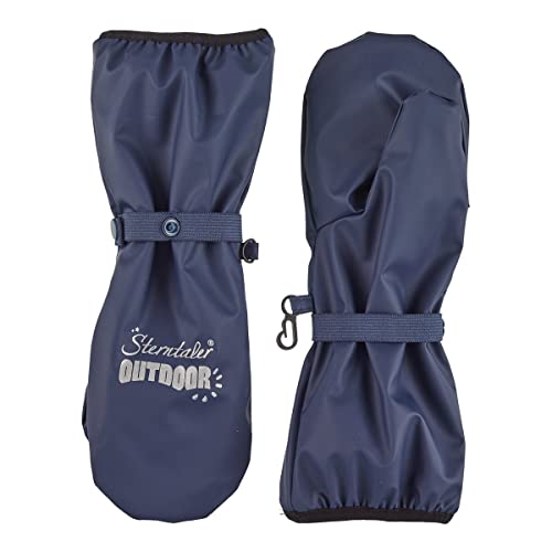 Sterntaler Handschuh mit Stulpe uni - Jungen Matsch Handschuhe mit langem Schaft, verschweißten Nähten und reflektierendem Detail - gefütterte Baby und Kinder Regen Fäustlinge, marine, Größe 2 von Sterntaler