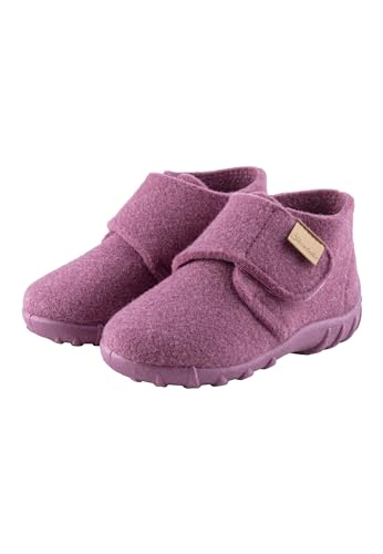 Sterntaler Hausschuhe uni - Mädchen Hausschuhe aus Wollfilz - Baby und Kinder Hüttenschuh mit rutschfester Sohle - Kindergarten Pantoffeln mit Klettverschluss, beerenrosa, Größe 25 von Sterntaler