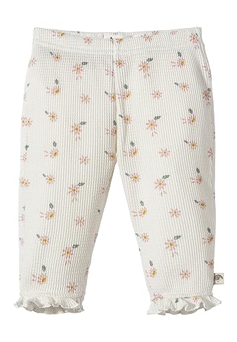 Sterntaler Hose Gänseblümchen Waffelpique Hase Happy - Mädchen Babyhose mit floralen Motiven - Bequeme Babyhose mit verspielter Rüsche am Saum und Gänseblümchen - ecru, 80 von Sterntaler