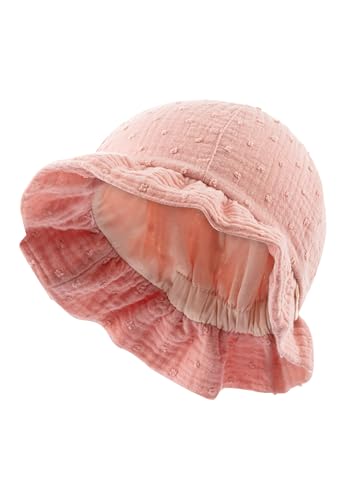 Sterntaler Hut Punkte - Mädchen Sommer Hut aus Musselin - UV-Schutz 30 Sonnen Hut mit Futter aus Batist (Bio) - Fischerhut - Baby und Kinder Sommer Mütze, mattrosa Größe 47 von Sterntaler