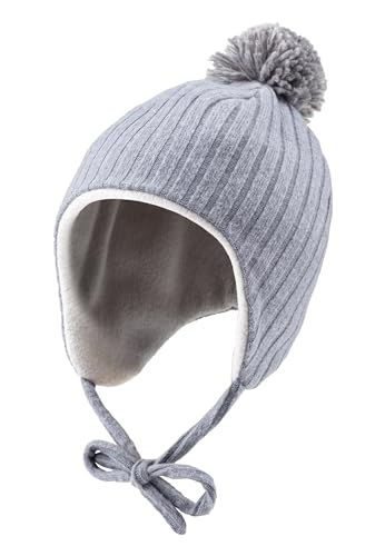 Sterntaler Inkamütze gerippt Unisex Warme Babymütze mit angeschnittenen Ohrenklappen & Bindeband, gefüttert - Strickmütze Baby mit Bommel -graublau,49 Sterntaler Inkamütze gerippt Unisex Warme Babymütze mit angeschnittenen Ohrenklappen & Bindeband, gefüttert - Strickmütze Baby mit Bommel -graublau,49 von Sterntaler