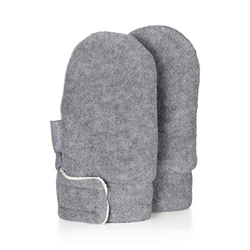 Sterntaler Fäustling ohne Daumen, gefüttert mit Microfleece, mit Klettverschluss - unisex Accessoires für Babys & Kleinkinder - warm und bequem - silber melange, Gr. 1 von Sterntaler