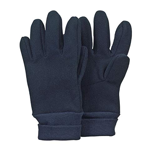 Sterntaler - Jungen Handschuhe Fingerhandschuh Fleece mit Stulpe, wasserabweisendes Material, marine - 4321813,Größe 8 von Sterntaler