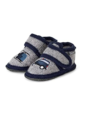 Sterntaler Jungen Hausschuh Slipper, Rauchgrau, 27/28 EU von Sterntaler