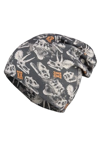 Sterntaler Jungen T Rex Beanie-Mütze, dunkelgrau, 55 von Sterntaler