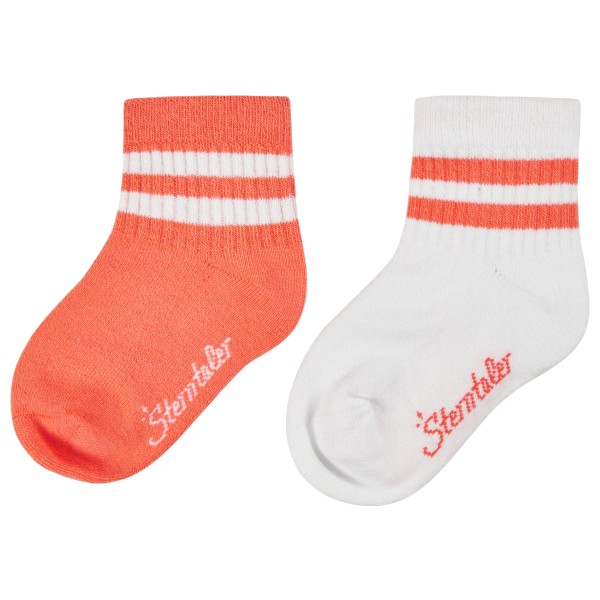 Sterntaler - Kid's Kurz-Socken DP Coolmax Rippe - Multifunktionssocken Gr 23-26 weiß/rot von Sterntaler