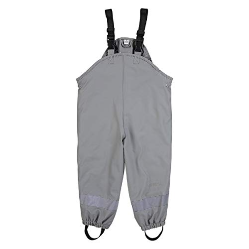 Sterntaler Regenhose gefüttert uni - Kinder Regenhose wasserdicht - Unisex Matsch- und Buddelhose mit verschweißten Nähten und elastischen Hosenträgern - Regenbekleidung warm - mittelgrau, Größe 74 von Sterntaler