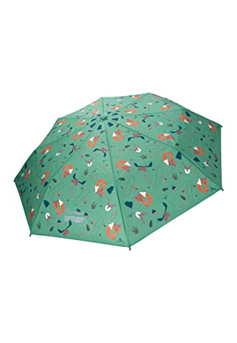 Sterntaler Kinder Unisex Regenschirm Kinder Taschenschirm Waldtiere - Kinderschirm, Schultaschenschirm, mit reflektierendem Logo - grün von Sterntaler