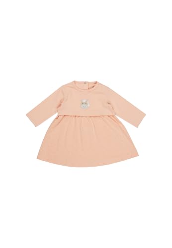 Sterntaler Kleid aus Baumwolljersey - bequemes Mädchen Kleid mit Langen Ärmeln und Kleiner Applikation Pferd Sunny - Knopfleiste hinten - Babykleidung ab Geburt - Aprikose, Größe 80 von Sterntaler
