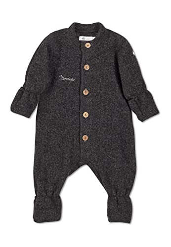 Sterntaler Kleinkind Jungen Overall Baby Overall - Overall Baby - aus Merino Wolle mit Stickerei und Knopfleiste - anthrazit meliert, 86 von Sterntaler