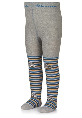 Sterntaler Kleinkind Jungen Strumpfhose Baby Kleinkind Auto mit Ringel Strumpfhose - Babystrumpfhose - Ringel mit Auto Motiv - hellgrau meliert, 80 von Sterntaler