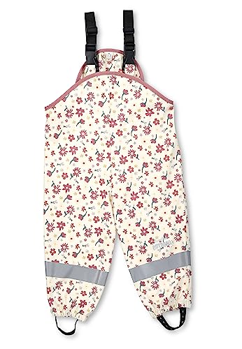 Sterntaler Kleinkind Mädchen Regenhose Kinder Träger Regenträgerhose Blumen - Hose Wasserdicht mit Druckknopf und verschweißten Nähten - rosa, 98 von Sterntaler