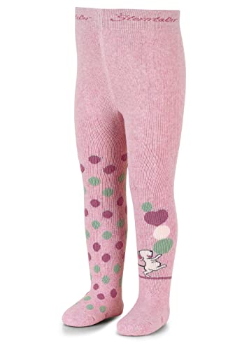 Sterntaler Kleinkind Mädchen Strumpfhose Baby Kleinkind Maus Strumpfhose - Babystrumpfhose - mit Maus Motiv und Vollplüsch - rosa meliert, 80 von Sterntaler