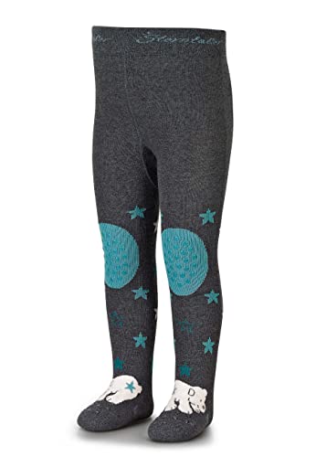 Sterntaler Kleinkind Unisex Eisbär Elia - Babystrumpfhose, Krabbelstrumpfhose mit Anti Rutsch Noppen- anthrazit meliert, 80 von Sterntaler