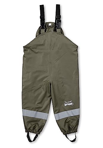 Sterntaler Kleinkind Unisex Regenhose Kinder Träger Regenträgerhose gefüttert - Wasserdicht mit Druckknopf und verschweißten Nähten - dunkelgrün, 92 von Sterntaler