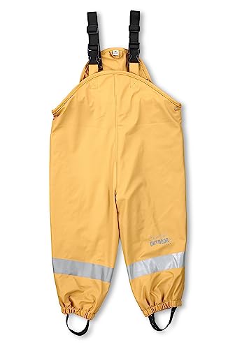 Sterntaler Kleinkind Unisex Regenhose Kinder Träger Regenträgerhose gefüttert - Wasserdicht mit Druckknopf und verschweißten Nähten - mittelgelb, 92 von Sterntaler