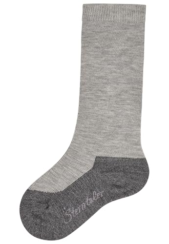 Sterntaler Kniestrumpf - Innenfrottee im Sohlenbereich - Unisex Kinder Socken mit langem Schaft im Woll Mix - atmungsaktive Sportsocken - Outdoor Socken - Ideal für Gummistiefel - hellgrau, Größe 26 von Sterntaler