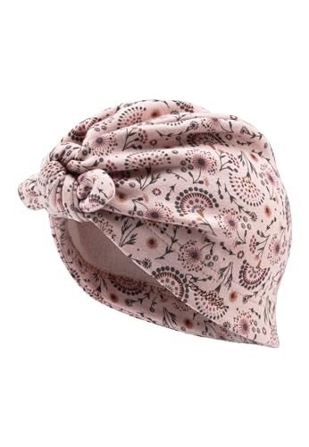 Sterntaler Knotenmütze mit floralem Muster - Mädchen Turbanmütze aus softem Sweat-Stoff - modische Kinder Beanie mit Knoten - Übergangsmütze - mattrosa, 51 von Sterntaler
