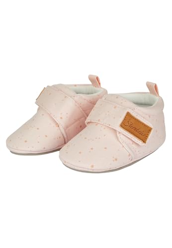 Sterntaler Krabbelschuhe Punkte - Baby Schuhe aus Canvas mit Klettverschluss - Baby und Kleinkind Hausschuh mit rutschfester Sohle - Baby Sneaker Mädchen mit Jersey Futter, zartrosa, Größe 22 von Sterntaler