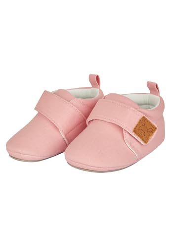 Sterntaler Krabbelschuhe uni - Baby Schuhe aus Canvas mit Klettverschluss - Baby und Kleinkind Hausschuh - aufgenähte Sternen Sohle rutschfest - Mädchen Sneaker mit Jersey Futter, mattrosa, Größe 18 von Sterntaler