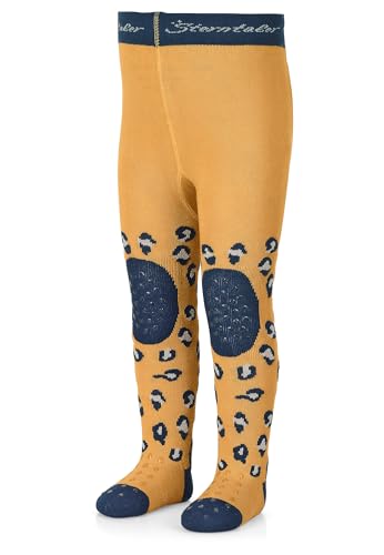 Sterntaler Krabbelstrumpfhose Leopard - ABS Strumpfhose Unisex - Kinder Strumpfhose mit Anti -Rutsch -Noppen an Knie, Spann und Sohle - Krabbelstrumpfhose - mattgelb, 86 von Sterntaler