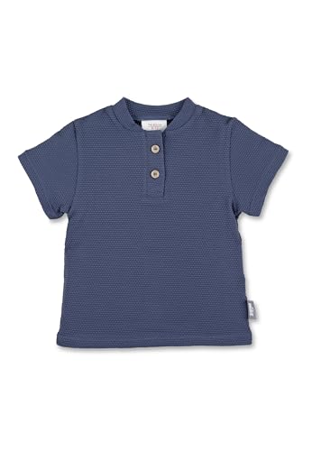 Sterntaler Kurzarm -Schwimmshirt Struktur für Jungen - UV Shirt aus Bademodenstoff mit Knopfleiste - Rashguard Baby und Kinder mit UV -Schutz 50+ für Badespaß - blau, 116 von Sterntaler