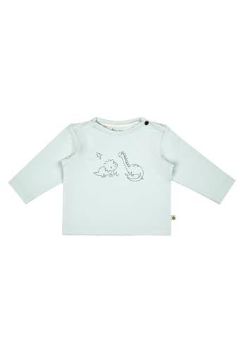 Sterntaler Langarmshirt Dino Rexi – Rundhals Shirt mit Langen Ärmeln, Dino Print & praktischer Schulterknöpfung – Baumwolljersey – Jungen Longsleeve – bequem & elastisch – helltürkis – Größe 74 von Sterntaler