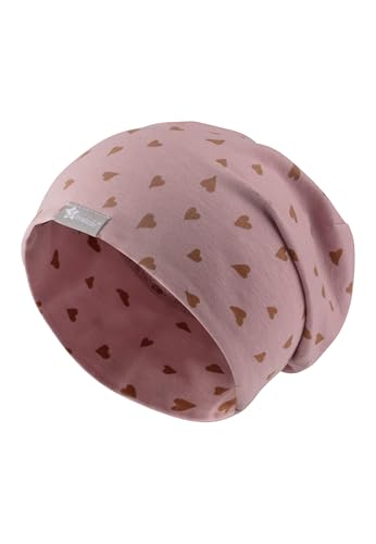 Sterntaler Beanie Herzen - Modische Babymütze aus Jersey mit Allover Druck - Mädchen UV-Schutz 30 Beanie Mütze - variabel tragbar - Baby und Kinder Übergangsmütze, samtrosa, Größe 53 von Sterntaler