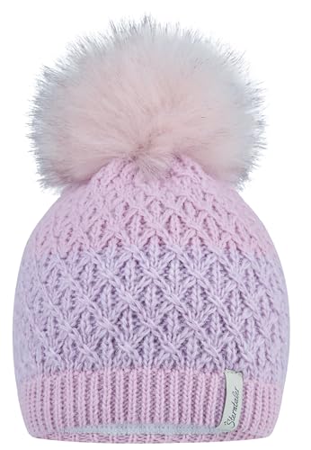 Sterntaler MÄDCHEN Strickmütze Kunstfellpompon Beanie-Mütze, perlrosa, 55 von Sterntaler
