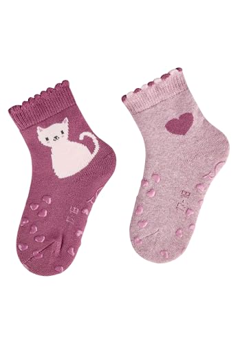 Sterntaler MÄDCHEN Doppelpack ABS Krabbelsocken DP Katze, beerenrosa, 16 von Sterntaler