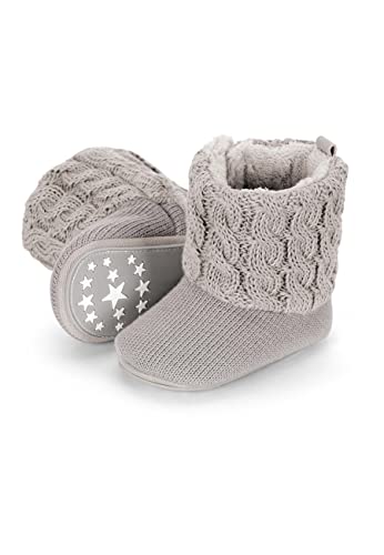 Sterntaler Mädchen Strick Baby-Stiefel, Hellgrau, 19/20 EU von Sterntaler