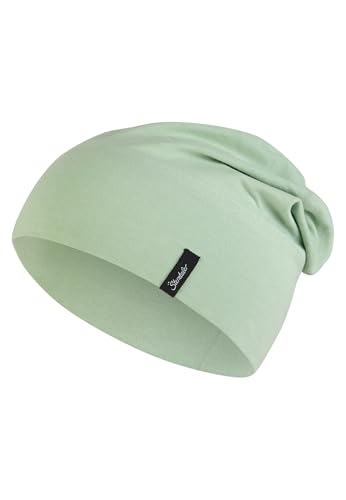 Sterntaler OCS Beanie Uni – Lässige Slouch Beanie Mütze aus Singlejersey (Bio) – Unisex Kopfbedeckung – variabel tragbar – Baby und Kinder Übergangsmütze – eisgrün, Größe 47 von Sterntaler