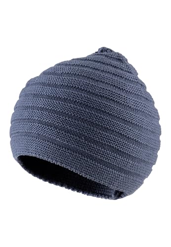 Sterntaler OCS Strickmütze Struktur - Klassische Baby und Kinder Mütze aus Baumwollgarn (Bio) - Unisex Übergangsmütze ab Geburt - Basic Kopfbedeckung - Beanie Mütze einfarbig - Mittelblau, Größe 37 von Sterntaler