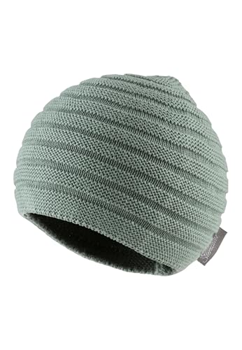 Sterntaler OCS Strickmütze Struktur - Klassische Baby und Kinder Mütze aus Baumwollgarn (Bio) - Unisex Übergangsmütze ab Geburt - Basic Kopfbedeckung - Beanie Mütze einfarbig - steingrün, Größe 35 von Sterntaler