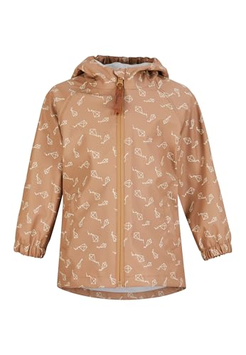 Sterntaler Regenjacke ungefüttert Drachen - Kinder Regenjacke wasserdicht - Jungen Jacke mit verschweißten Nähten, Kapuze und reflektierendem Detail - robuste Regenbekleidung - lehmbraun, Größe 128 von Sterntaler