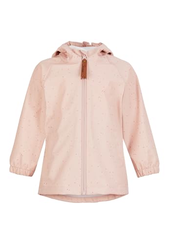 Sterntaler Regenjacke ungefüttert Punkte - Kinder Regenjacke wasserdicht - Mädchen Jacke mit verschweißten Nähten, Kapuze und reflektierendem Detail - robuste Regenbekleidung - zartrosa, Größe 110 von Sterntaler