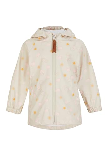 Sterntaler Regenjacke ungefüttert Wolken - Kinder Regenjacke wasserdicht - Mädchen Jacke mit verschweißten Nähten, Kapuze und reflektierenden Details - robuste Regenbekleidung - beige, Größe 74 von Sterntaler