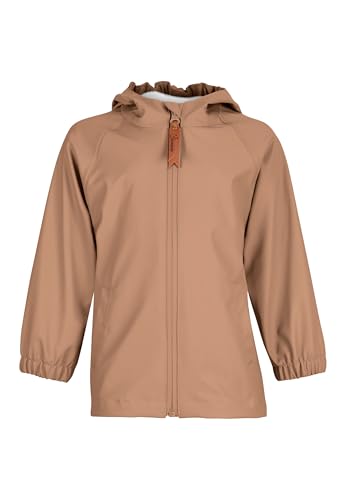 Sterntaler Regenjacke ungefüttert uni - Kinder Regenjacke wasserdicht - Jungen Jacke mit verschweißten Nähten, Kapuze und reflektierendem Detail - robuste Regenbekleidung - lehmbraun, Größe 80 von Sterntaler