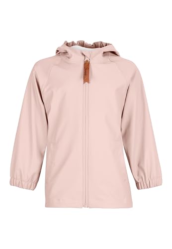 Sterntaler Regenjacke ungefüttert uni - Kinder Regenjacke wasserdicht - Mädchen Jacke mit verschweißten Nähten, Kapuze und reflektierenden Details - robuste Regenbekleidung - zartrosa, Größe 128 von Sterntaler
