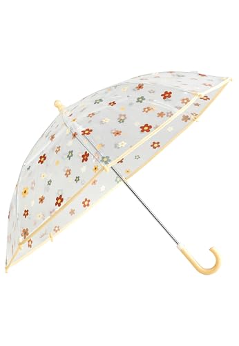 Sterntaler Regenschirm Pferd Sunny - Kinder Regenschirm mit Klettverschluss - Regenschirm mit halbrundem Griff - Regenschirm für Kinder mit Blumen Druck, transparent von Sterntaler