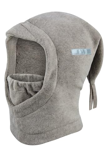 Sterntaler Schalmütze aus Microfleece - praktische Unisex Mütze mit Schirm - regulierbarer Mund- und Gesichtsschutz - gefüttert mit weichem Microfleece - braun Melange, Größe 53 von Sterntaler