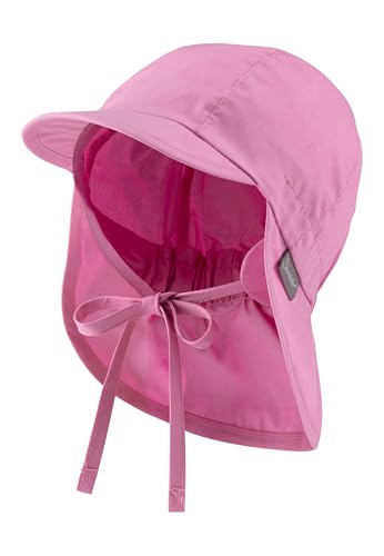 Sterntaler Schirmmütze Nacken Basic - Mädchen Baby- und Kinder Mütze mit Nackenschutz, Ohrenklappen und Bindeband - UV-Schutz 50+ Hut aus Popeline (Bio) - Sommer Kopfbedeckung - perlrosa, Größe 49 von Sterntaler