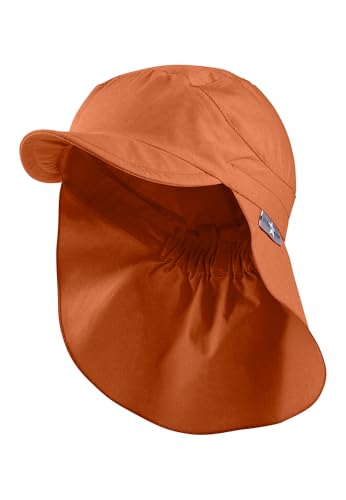 Sterntaler Schirmmütze Nacken Basic - Unisex Baby- und Kinder Mütze mit Nackenschutz - UV-Schutz 50+ Hut aus Popeline (Bio) - leichte Sommer Kopfbedeckung mit Gummiband - rost, Größe 53 von Sterntaler