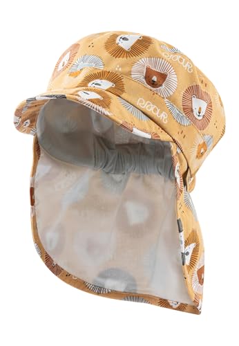 Sterntaler Schirmmütze Nacken Löwenköpfe - Safari Mütze aus Baumwolle mit Nackenschutz - Baby- und Kinder Sonnenhut - Futter aus Batist (Bio) - Unisex Sommer Kopfbedeckung - Goldbraun, Größe 49 von Sterntaler