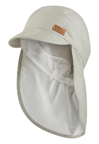 Sterntaler Schirmmütze Nacken Melange - Jungen Mütze aus Baumwoll Mischgewebe - UV-Schutz 50+ Sonnenhut mit Nackenschutz - Futter Batsit (Bio) - Sommer Kopfbedeckung Baby Kinder - blassgrün, Größe 51 von Sterntaler