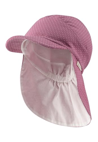 Sterntaler Schirmmütze Nacken Pünktchen - Mädchen Sommer Mütze aus Baumwoll Mischgewebe - UV-Schutz 50+ Sonnenhut - Baby- und Kinder Kopfbedeckung mit Futter aus Batist(Bio) - samtrosa, Größe 49 von Sterntaler